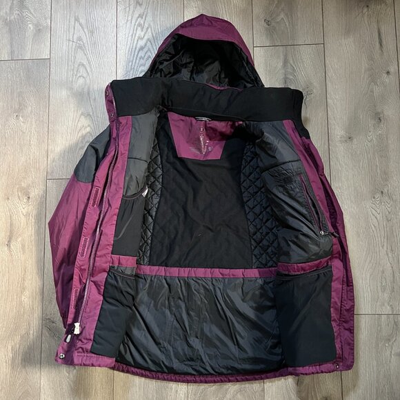 LL Bean Purple and Black Ski Jacket Women's Small - Picture 1 of 6